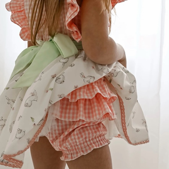 Girl's Girl August Easter Bunny Dress Size 7 EUC - Picture 2 of 11